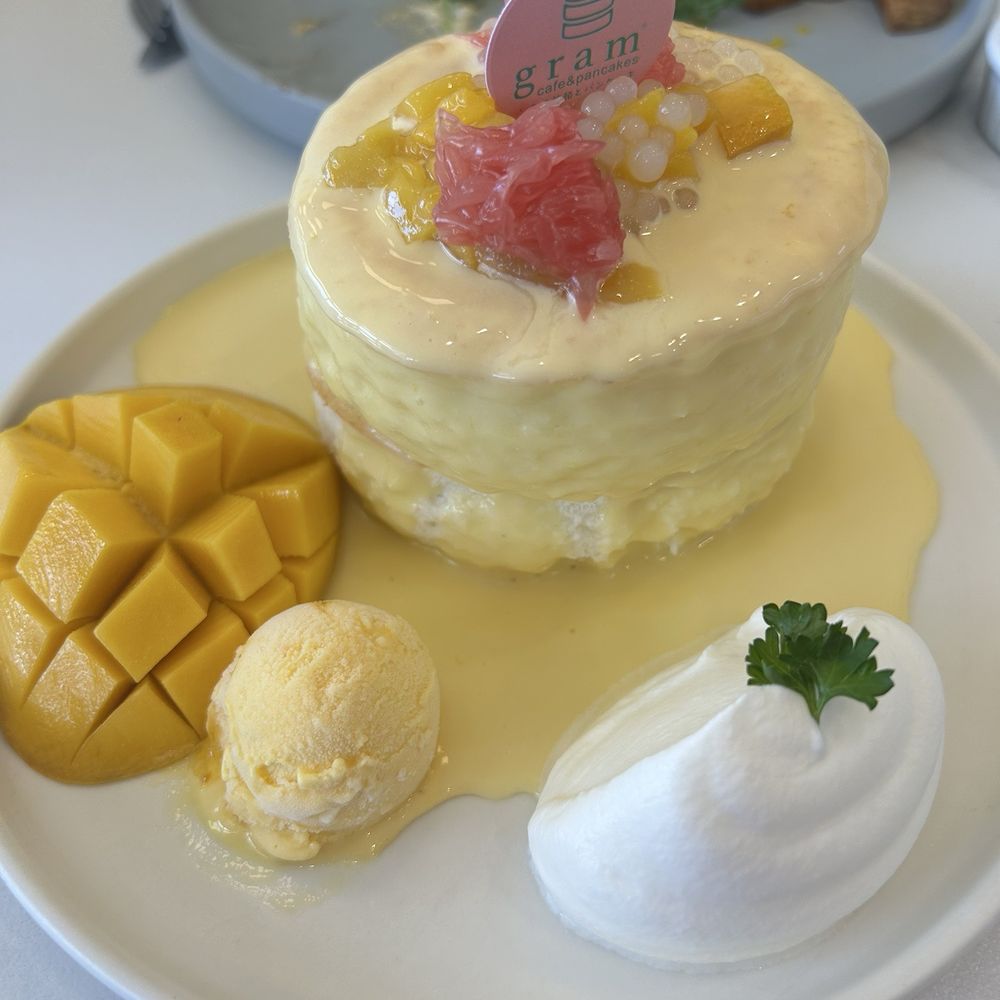 Gram Cafe & Pancakes - Mango Sago Pancakes - Japanese Near Me - Monterey Park, California Gram Cafe & Pancakes - Mango Sago Pancakes - Japanese Near Me - Monterey Park, California