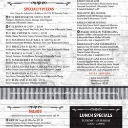 Current menu and prices.