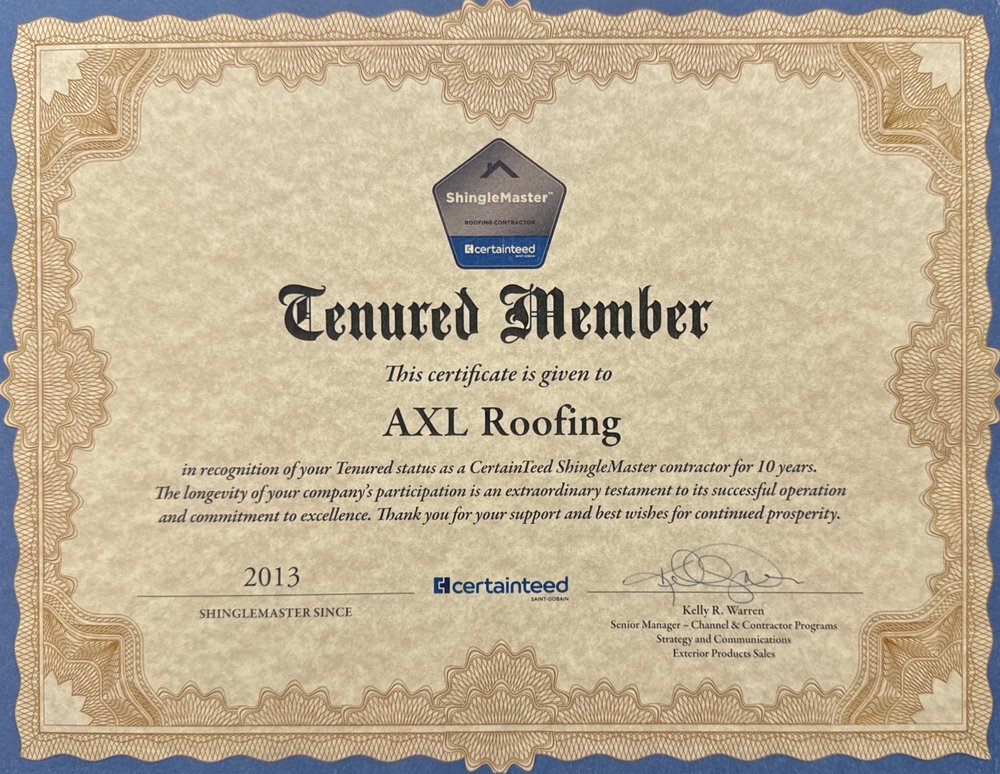 Slide of AXL Roofing