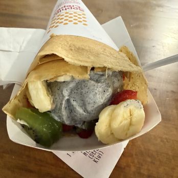 Sophie's Crepes - Black sesame crepe with mixed fruits (extra) - Desserts Near Me - San Francisco, California Sophie's Crepes - Black sesame crepe with mixed fruits (extra) - Desserts Near Me - San Francisco, California