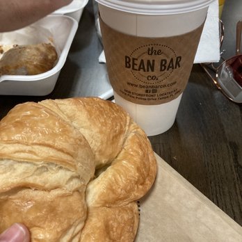 The Bean Bar - Butter Breakfast Croissant Sandwich and Specialty Latte (Toasted Marshmallow) - Coffee & Tea Near Me - Tampa, Florida The Bean Bar - Butter Breakfast Croissant Sandwich and Specialty Latte (Toasted Marshmallow) - Coffee & Tea Near Me - Tampa, Florida