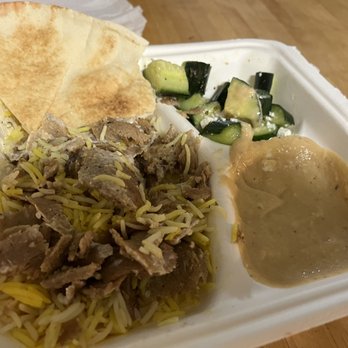 Donair Affair - Lamb donair, rice, pita bread, humous, cucumbers - Donairs Near Me - Burnaby, British Columbia