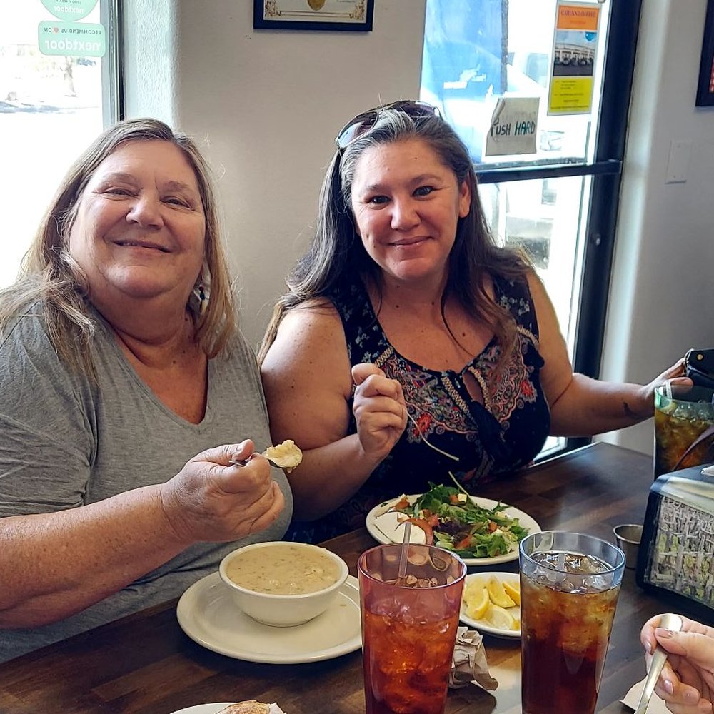 O Happy Bread - My sister-in-law Robin and niece Tracy (who lives in Pahrump enjoying their potato soup - Bakeries Near Me - Pahrump, Nevada O Happy Bread - My sister-in-law Robin and niece Tracy (who lives in Pahrump enjoying their potato soup - Bakeries Near Me - Pahrump, Nevada