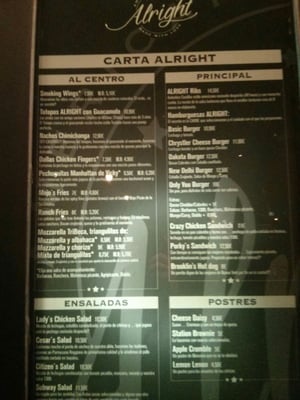 Menu photo 2 Alright Madrid, M