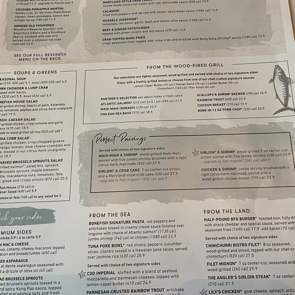 Bonefish Grill - Menu B - Seafood Near Me - Tampa, Florida