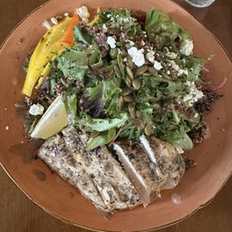 Summer Embers salad with salt and pepper chicken Summer Embers salad with salt and pepper chicken