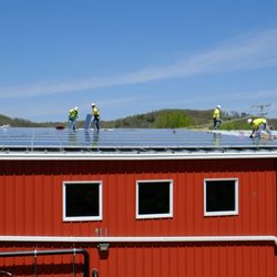 Third Sun Solar Power - Commercial Solar Installation in progress in Athens, OH