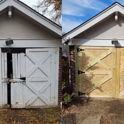 From A To Z Carpentry - Time Can Take It's Toll. We wanted to keep the barn door Xs and sustain this shed's rustic look.