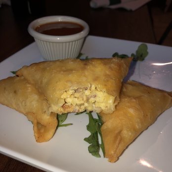 Yafa Cafe - Turkey bacon, egg & cheese samboosa Very unique 3 x $6 - Cafes Near Me - Brooklyn, New York