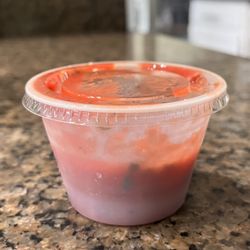 El Toro Loco Mexican Bar And Grill - Half-filled small container of salsa. This was the only container of salsa with the order.