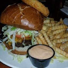 Yummy burger with fry sauce