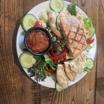Local Goat - Mediterranean salad as salmon - New American Near Me - Pigeon Forge, Tennessee Local Goat - Mediterranean salad as salmon - New American Near Me - Pigeon Forge, Tennessee