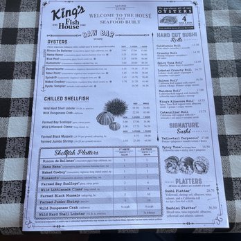 King's Fish House - Tempe - Menu - Seafood Near Me - Tempe, Arizona