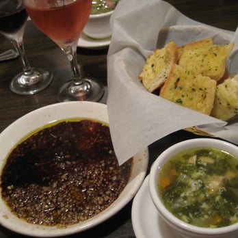 Cannataro's - wedding soup, garlic bread, and balsamic vinegar, garlic and evOO! - Italian Near Me - Chino, California