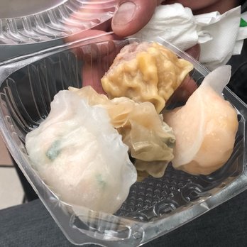 Delicious Dim Sum - Pictured: shrimp and cilantro dumpling  Shrimp dumpling, pork shumai, and shark fin - Dim Sum Near Me - San Francisco, California