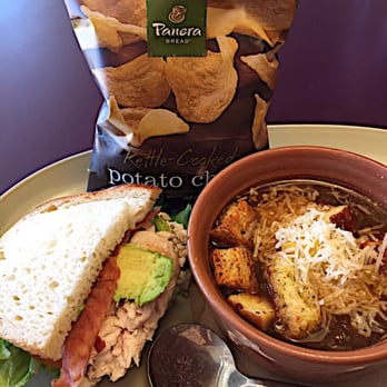 Panera Bread - Combo of half a turkey sandwich with a French onion soup. Did I think this was a wonderful $9.50 value? No. - Sandwiches Near Me - Austin, Texas