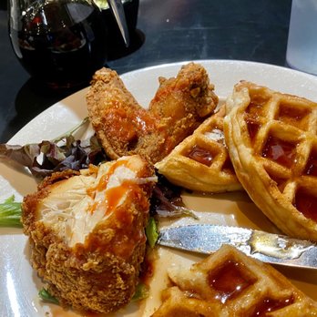 Shanes Brooklyn - Fried chicken (with hot sauce), and melt-in-your-mouth waffles!! - New American Near Me - Brooklyn, New York