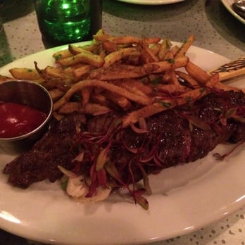 Satis Bistro - Truffle buttered hanger steak. Cooked perfectly. - Wine Bars Near Me - Jersey City, New Jersey Satis Bistro - Truffle buttered hanger steak. Cooked perfectly. - Wine Bars Near Me - Jersey City, New Jersey