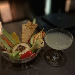Complimentary appetizer and cocktail Complimentary appetizer and cocktail