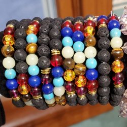 Chakra gemstone beads with Lava Stone  bracelets
