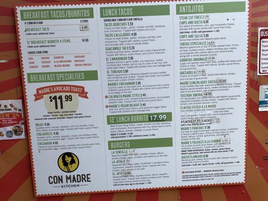 Menu photo 1 Con Madre Kitchen Austin, TX