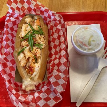 Dave's Lobster - Warm Lobster Roll with coleslaw - Seafood Near Me - Charlottetown, Prince Edward Island Dave's Lobster - Warm Lobster Roll with coleslaw - Seafood Near Me - Charlottetown, Prince Edward Island