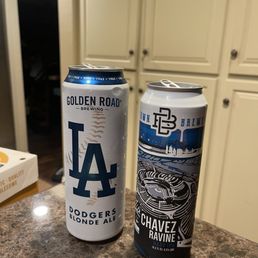 Went in for the dodgers blonde ale (left) and was recommended the Chavez Ravine IPA (right). Both amazing drinks.