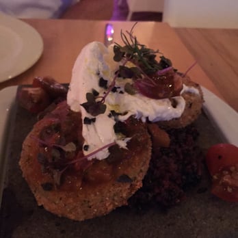 Modern Garden - Not on the menu. Chef Benjamin's take on eggplant parm with forbidden rice and to die for burrata! - Mediterranean Near Me - Miami, Florida