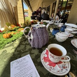 The Celtic Tea Shoppe, Home of Artisan Candies - The afternoon tea was set up outside