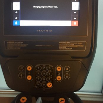Matrix Hotel - their gym and it has no TV as most hotel gyms do and the T s on the machines don't work trust me it has said this mesge for my whole 20 min - Hotels Near Me - Edmonton, Alberta