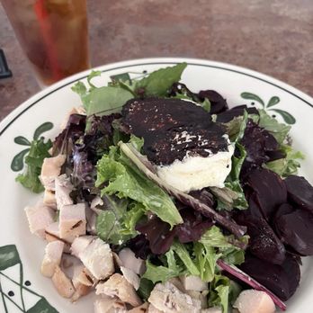 Caioti Pizza Cafe - My beet & goat cheese salad with chicken. - Pizza Near Me - Studio City, California Caioti Pizza Cafe - My beet & goat cheese salad with chicken. - Pizza Near Me - Studio City, California