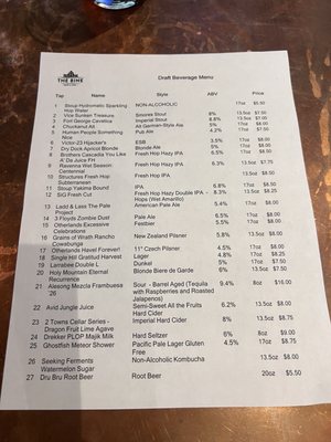 Menu photo 1 The Bine Beer & Food Bothell, WA