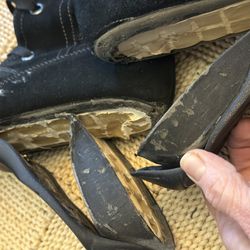 Height's Shoe Repair - My shoes when i we t to pick them up... she destroyed them to prove why she was adding $20 onto the Origional quote!!!