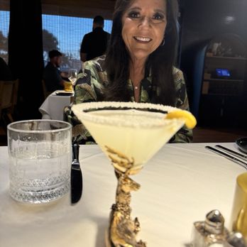 Malio's Beach House - Lemon martini and a special glass and Jane Albright - Seafood Near Me - St. Pete Beach, Florida Malio's Beach House - Lemon martini and a special glass and Jane Albright - Seafood Near Me - St. Pete Beach, Florida