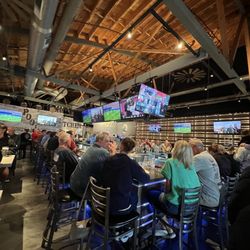 The full bar, TV's, and indoor seating