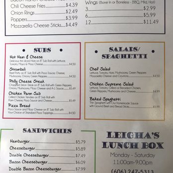 Leigha’s Lunch Box - Menu page 2 - Salad Near Me - Sharpsburg, Kentucky Leigha’s Lunch Box - Menu page 2 - Salad Near Me - Sharpsburg, Kentucky