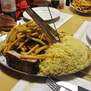 Ferry St. Barbecue - 1/2 rib , 1/2 chicken combo with french fries and rice - Barbeque Near Me - Newark, New Jersey