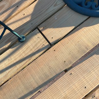 Rose Exteriors - Huge gaps between deck floor boards. - Roofing Near Me - St Clair, Missouri Rose Exteriors - Huge gaps between deck floor boards. - Roofing Near Me - St Clair, Missouri