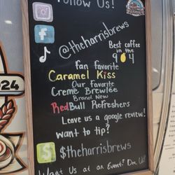 The Harris Brew - Menu / payment info