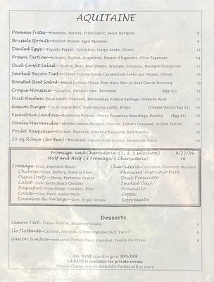 Menu photo 4 Aquitaine San Francisco, CA Menu photo 4 Aquitaine San Francisco, CA
