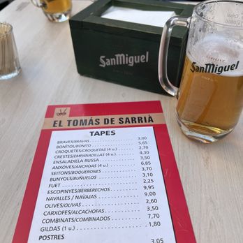 El Tomás de Sarrià - Menu - Spanish Near Me - Barcelona, B El Tomás de Sarrià - Menu - Spanish Near Me - Barcelona, B