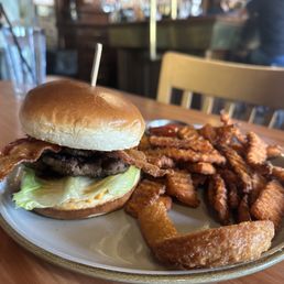 Southern Burger and Sweet Potato Fries