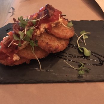 Boca - Fried Green Tomatoes with Pimento cheese, tomato jam, and Boca Bacon - New American Near Me - Sarasota, Florida