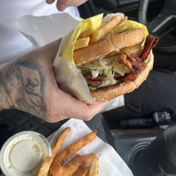 Nikko's Burgers - Avacado Avocado Bacon Cheeseburger Special French fries and Homemade Zucchini Fries (includes 2 ranch)zucchini - Burgers Near Me - Riverside, California
