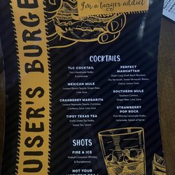 Drink menu as of December 2023