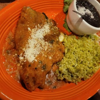 Casa Ramos - Chili Rellenos with cilantro rice and black beans was delish - Mexican Near Me - Lincoln, California