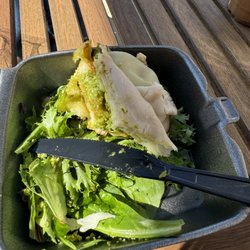 Copper Cup Coffee - A very half eaten turkey pesto waffle I was hungry and it looked so good I dove right in without taking a picture lol