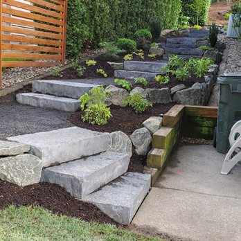 Serenity Landscapes - a garden with stone steps - Landscaping Near Me - Sherwood, Oregon Serenity Landscapes - a garden with stone steps - Landscaping Near Me - Sherwood, Oregon