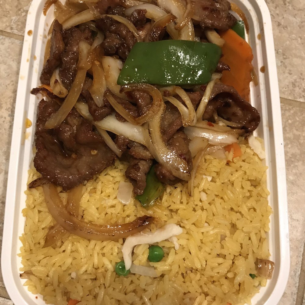 Rice House Chinese Teriyaki - Mongolian beef with chicken fried rice - Chinese Near Me - Cedar Falls, Iowa