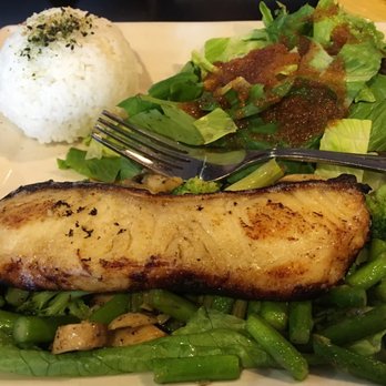 Sushi OK - Chilean sea bass dinner entree accompanied by miso soup not pictured - Sushi Bars Near Me - Riverside, California